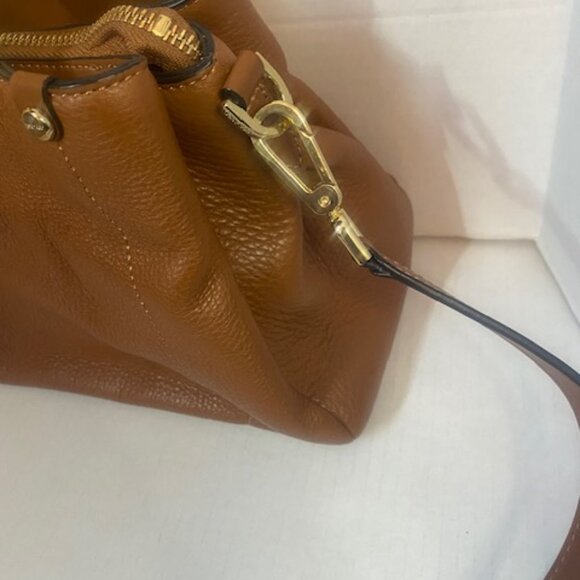 Calvin Klein Jackson Pebble Leather Organizational Satchel in brown. - Picture 4 of 6